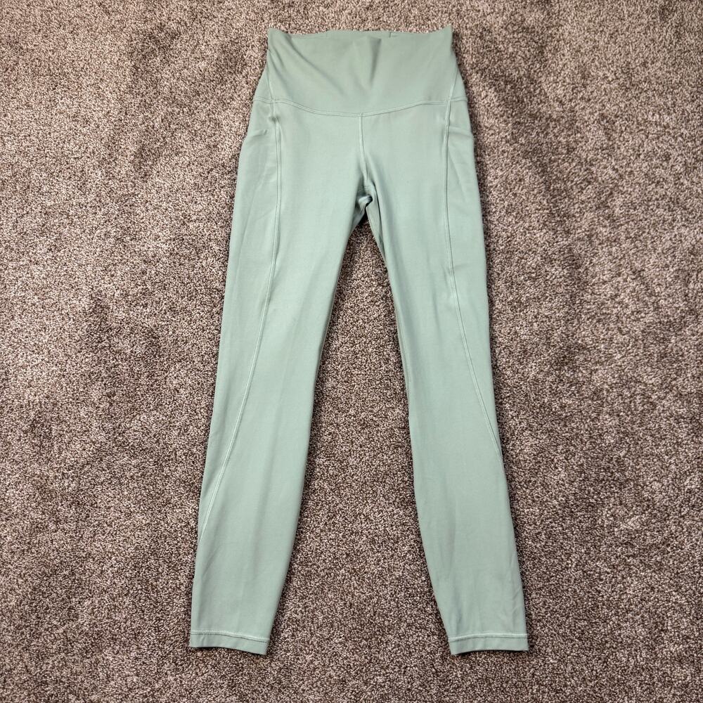 Lululemon Align High Rise Pant 25" Pockets Pale Green Size 4 Yoga Workout Train